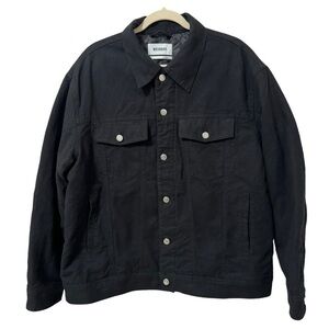WEEKDAY Men’s Milton Overdized Flannel Black Button Up Jacket Size Large